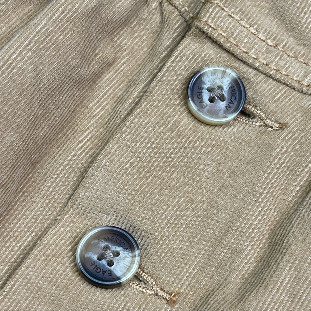 American Eagle Corduroy Skirt Mini Schoolgirl Preppy Academia Y2K Fall Tan New - Picture 8 of 14